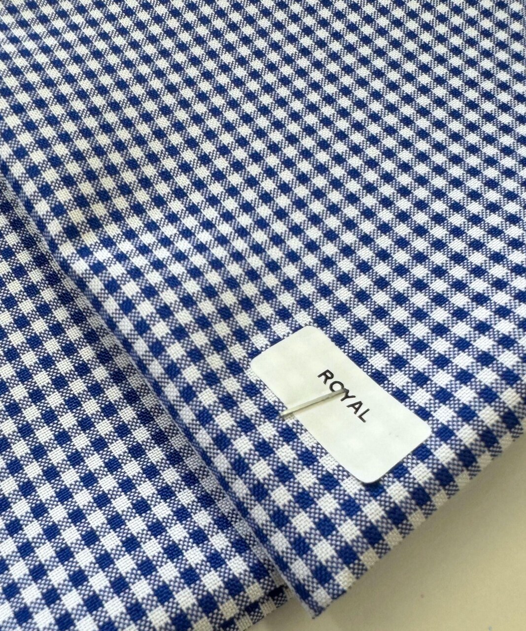 Royal Blue Gingham Check Fabric by the Yard, 60" Wide 1/8" Poly Cotton Checkered Poplin